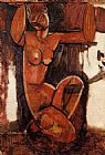 Amedeo Modigliani Famous Paintings - Caryatid 1